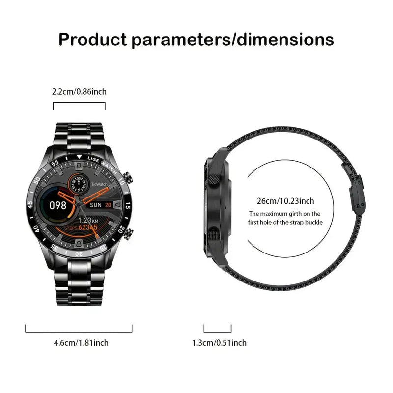 LIGE Smartwatch – Full Touchscreen with Call Management (4 types available) by Habicare