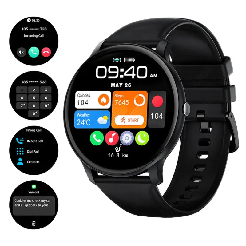 LIGE Smartwatch – Multi-Colour Silicone Strap (11 colours available) by Habicare