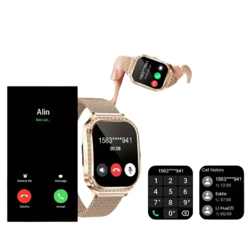 LIGE Women's Smartwatch – TFT HD Curved Screen, Wireless Calls, Voice Assistant (6 types available) by Habicare