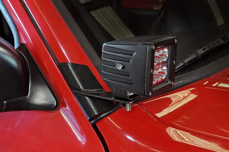 LED Light Mount Lower A-Pillar Pod Pair Jeep Cherokee XJ 2WD/4WD (84-01) by Magwarehouse.com