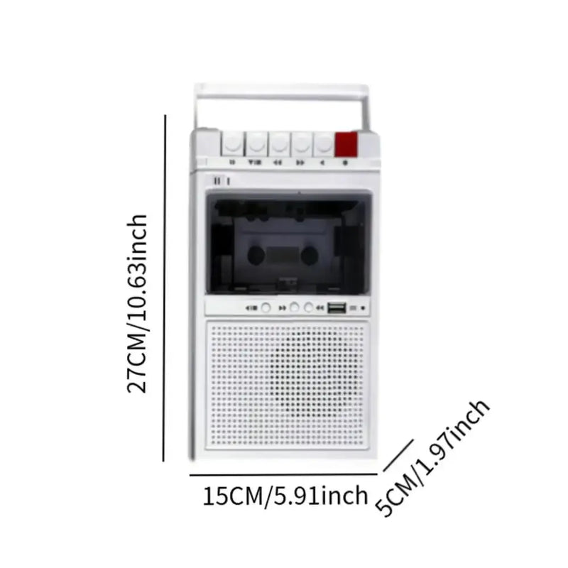 Lightweight Cassette Player with Stereo Speakers (available in Black & White) by Habicare