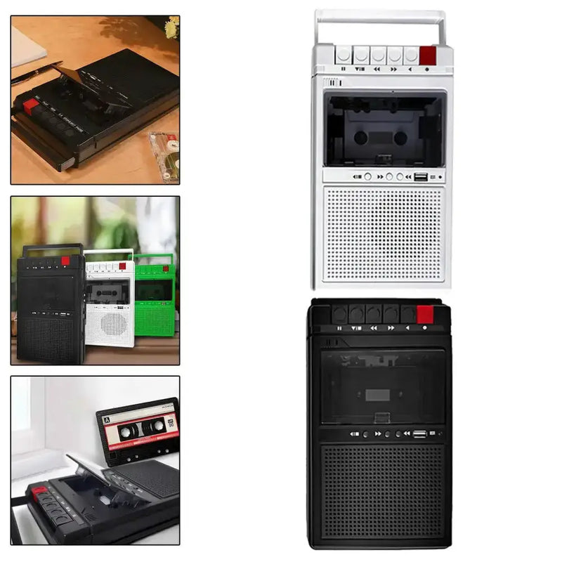 Lightweight Cassette Player with Stereo Speakers (available in Black & White) by Habicare