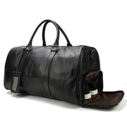 Leather Business Travel Bag - Premium Duffel with Multiple Compartments | Black & Bronze by Mead's Supply & Equipment Outfitters limited