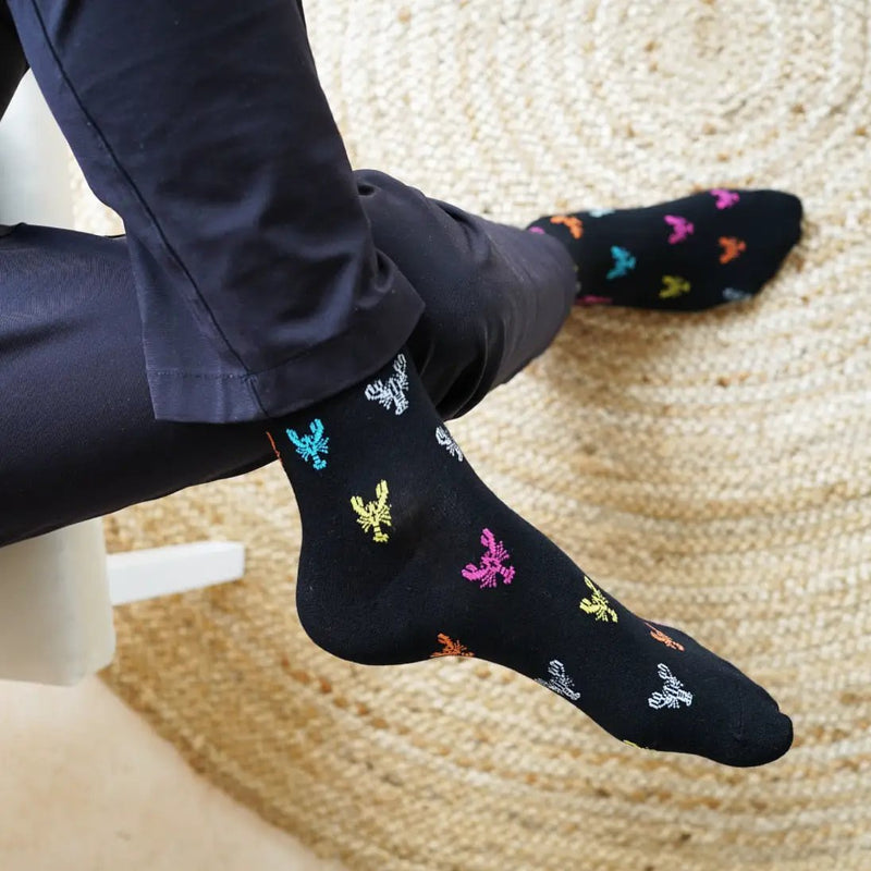 Save the Lobster Small Motif Bamboo Socks by Barekind NZ