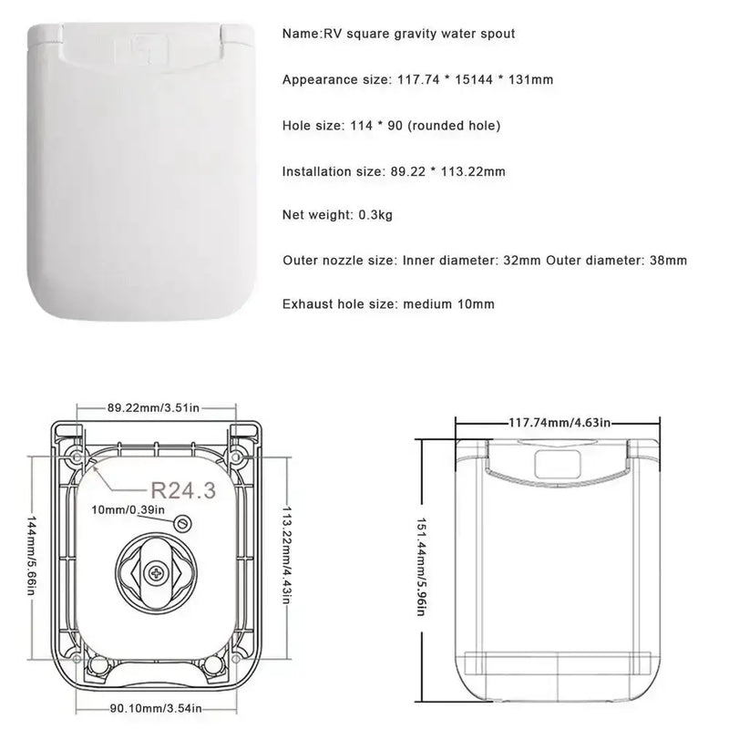 Lockable RV / Caravan Gravity Water Inlet by Habicare