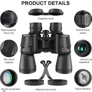 Long Range Binoculars – FMC Coated BAK4 Prism, Waterproof (910x50) by Habicare