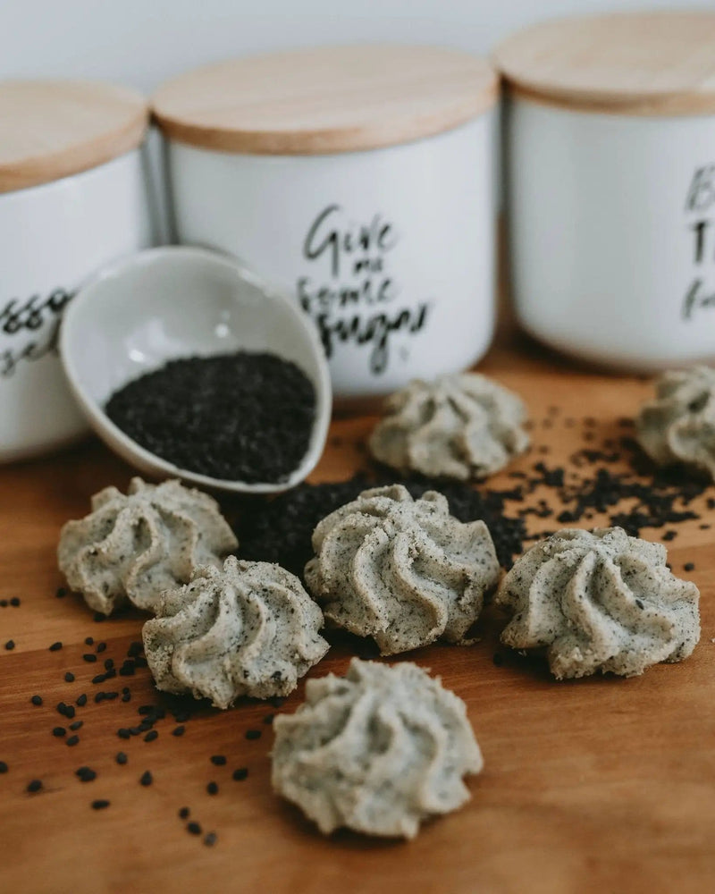 Lowrey Foods Butter Cookies Lowrey Black Sesame Butter Cookies Gift Tin | New Zealand Made Lowrey Black Sesame Butter Cookies Gift Tin | New Zealand Made
