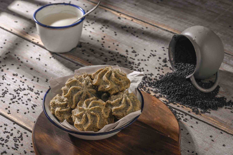Lowrey Foods Butter Cookies Lowrey Black Sesame Butter Cookies Gift Tin | New Zealand Made Lowrey Black Sesame Butter Cookies Gift Tin | New Zealand Made