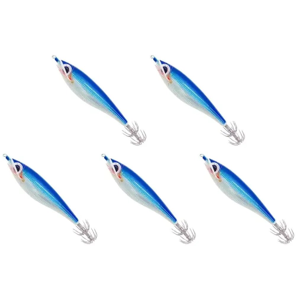 China China Blue / 5pcs Luminous Fishing Lures 10cm 10g Squid Fishing Bait Fluorescent Grow in The Dark Simulation Saltwater Fishing Accessories