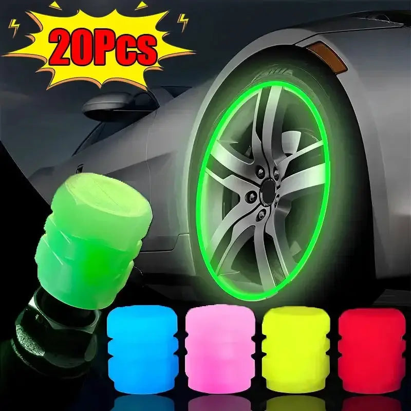 Luminous Fluorescent Tire Valve Caps by Habicare