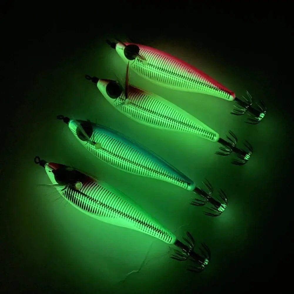 China China Luminous Fishing Lures 10cm 10g Squid Fishing Bait Fluorescent Grow in The Dark Simulation Saltwater Fishing Accessories