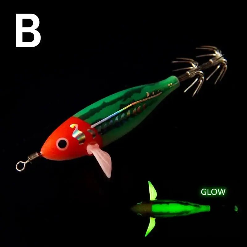 China China B Luminous Squid Jig Artificial Bait Squid Fishing Lures Cuttlefish Webfoot Octopus Noctilucent Wood Shrimp Sea Fishing Lure