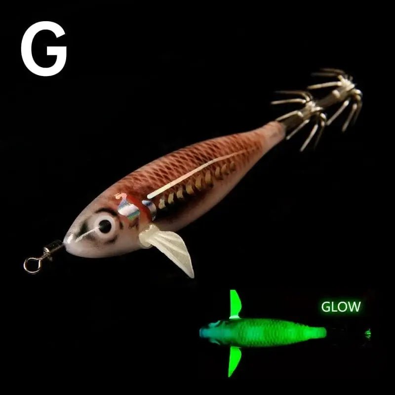 China China G Luminous Squid Jig Artificial Bait Squid Fishing Lures Cuttlefish Webfoot Octopus Noctilucent Wood Shrimp Sea Fishing Lure