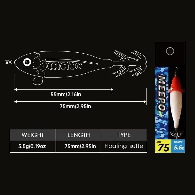 China China Luminous Squid Jig Artificial Bait Squid Fishing Lures Cuttlefish Webfoot Octopus Noctilucent Wood Shrimp Sea Fishing Lure