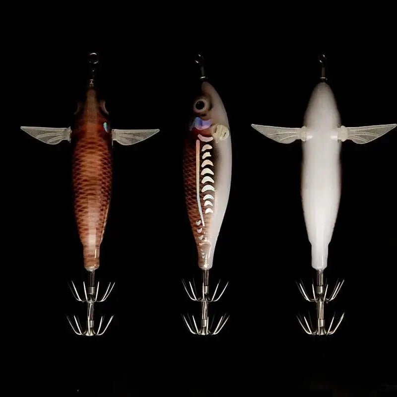 China China Luminous Squid Jig Artificial Bait Squid Fishing Lures Cuttlefish Webfoot Octopus Noctilucent Wood Shrimp Sea Fishing Lure