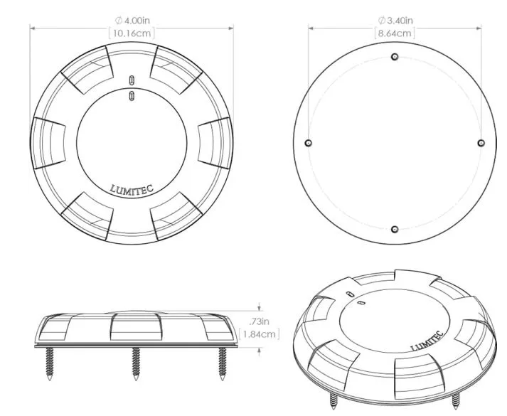 Lumitec Marine Lighting Aurora Surface Mount Dome Light (Stainless Steel) - White/Red