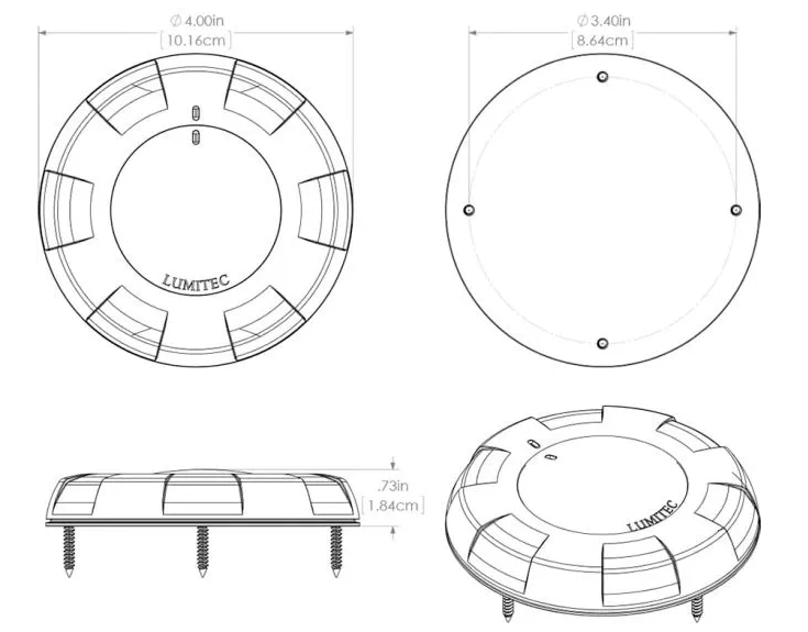 Lumitec Marine Lighting Aurora Surface Mount Dome Light (Wht) - White/Red