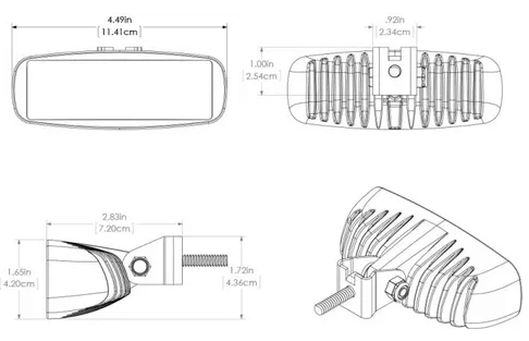 Lumitec Marine Lighting Caprera2 Bracket Mount Led Flood Light (Wht) - White/Red
