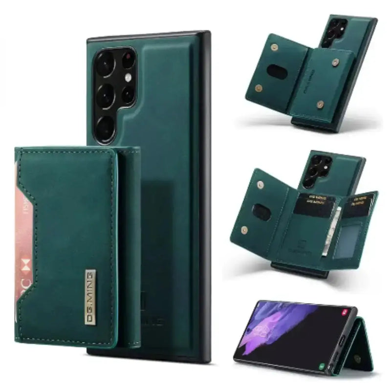 M2 Leather Case for Samsung (Green with wallet) by Habicare