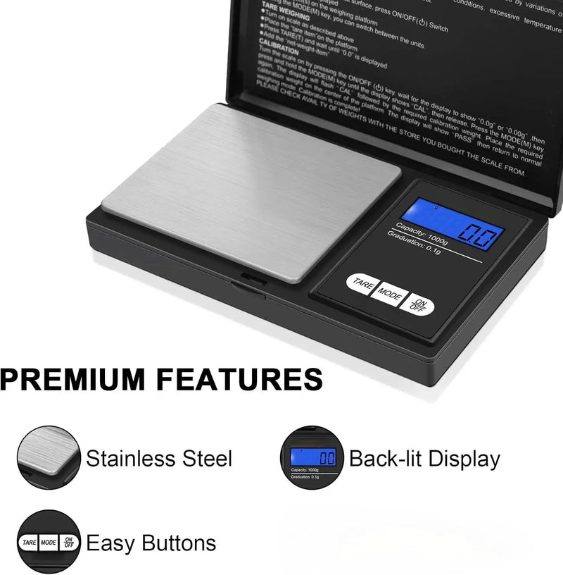 Digital Pocket Scale 1kg/0.1g by salelink.co.nz
