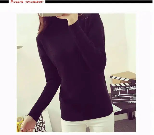 Women's Wool High Neck Fashion Sweater - Slim Fit, Long Sleeves | Winter Warmth by Mead's Supply & Equipment Outfitters limited