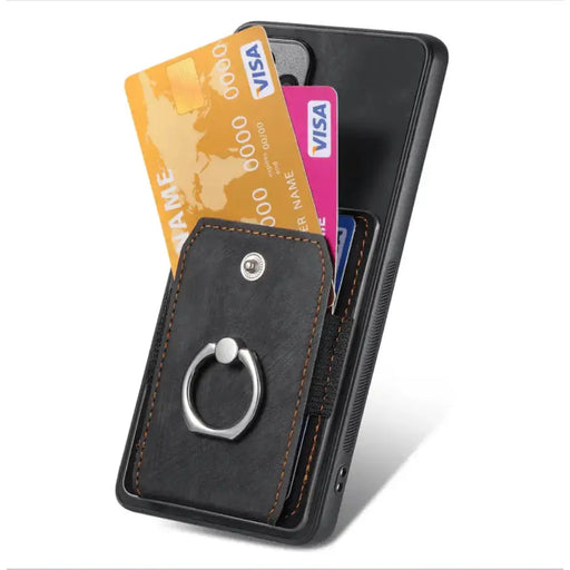 techplus Magnetic Card Holder with Ring – Black Magnetic Card Holder with Ring – Black | NZ