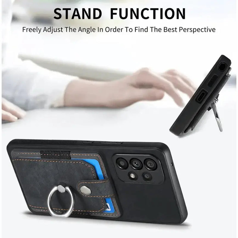 techplus Magnetic Card Holder with Ring – Black Magnetic Card Holder with Ring – Black | NZ