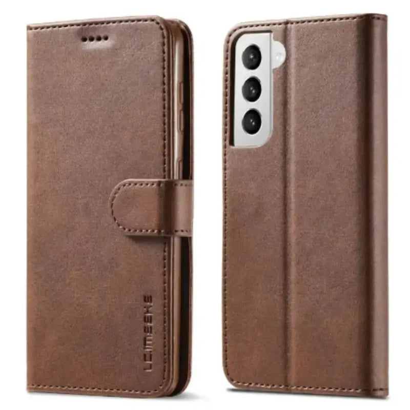 Leather Flip Cover for Samsung Galaxy Series (Brown) by Habicare
