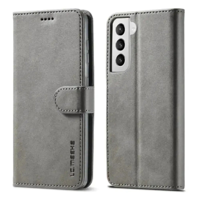 Leather Flip Cover for Samsung Galaxy Series (Gray) by Habicare
