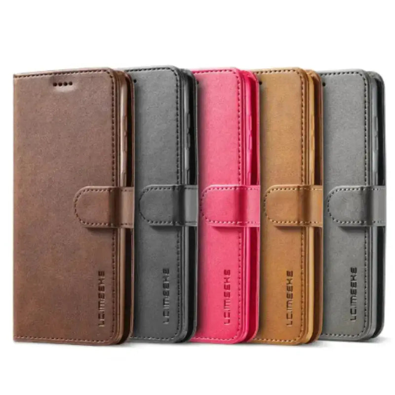 Leather Flip Cover for Samsung Galaxy Series (Rose Red) by Habicare