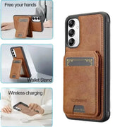 Leather Wallet Case for Samsung S/A Series (Brown) by Habicare