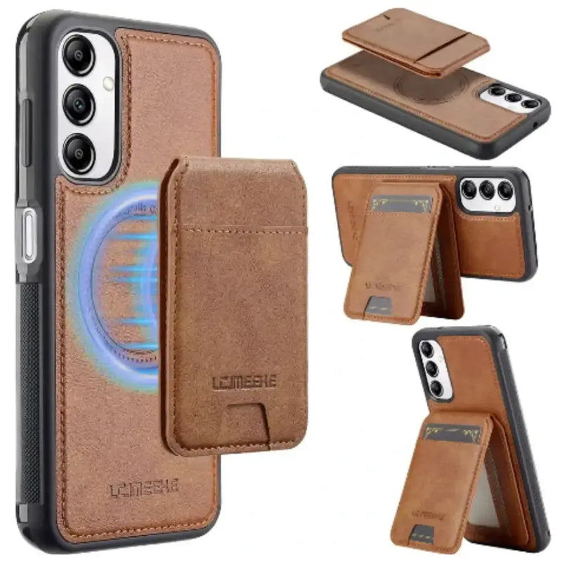 Leather Wallet Case for Samsung S/A Series (Brown) by Habicare