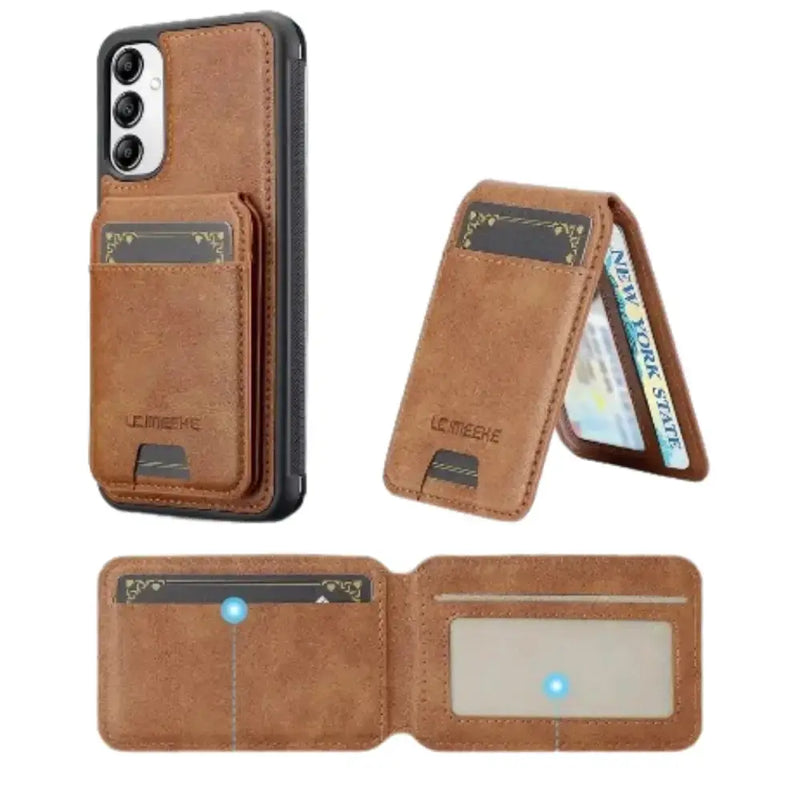 Leather Wallet Case for Samsung S/A Series (Brown) by Habicare