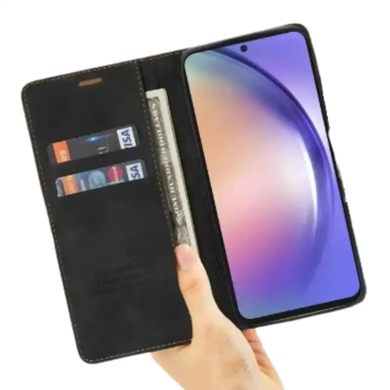Wallet Case for Samsung Galaxy S & A Series (Black) by Habicare