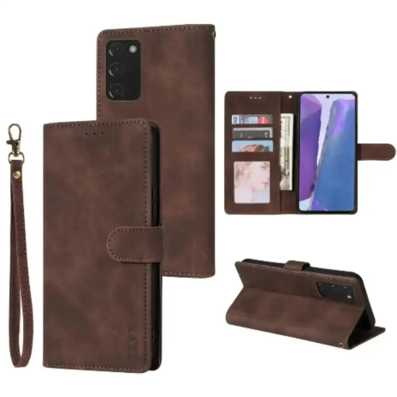 Wallet Case for Samsung S25/S24/Note/A Series (Coffee) by Habicare