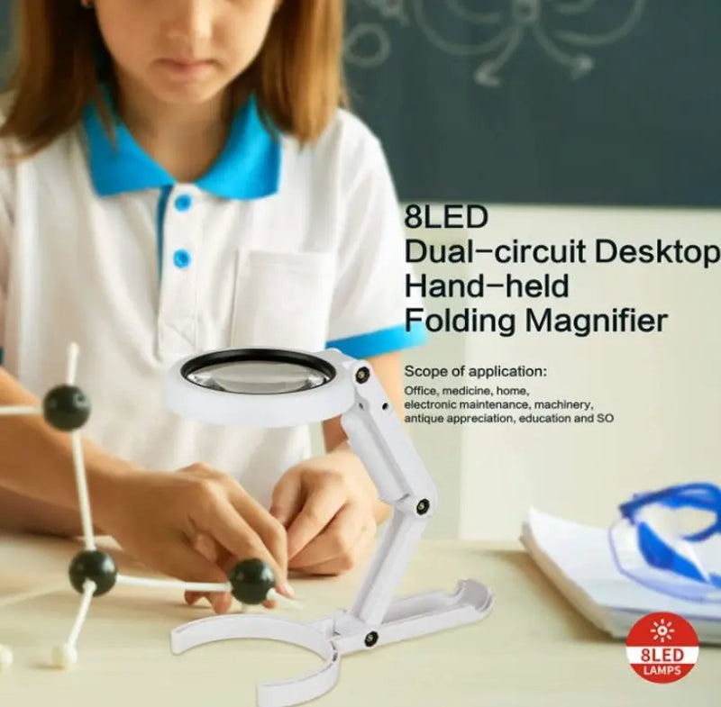 g8buynz 2in1 Hand-held Folding Magnifier with 8 LED 5X 11X Lighted USB Charging 2in1 Hand-held Folding Magnifier with 8 LED 5X 11X Lighted USB Charging