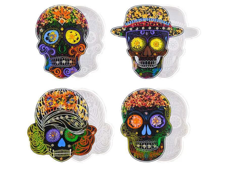 Coaster Moulds - Skull by Resin Art NZ