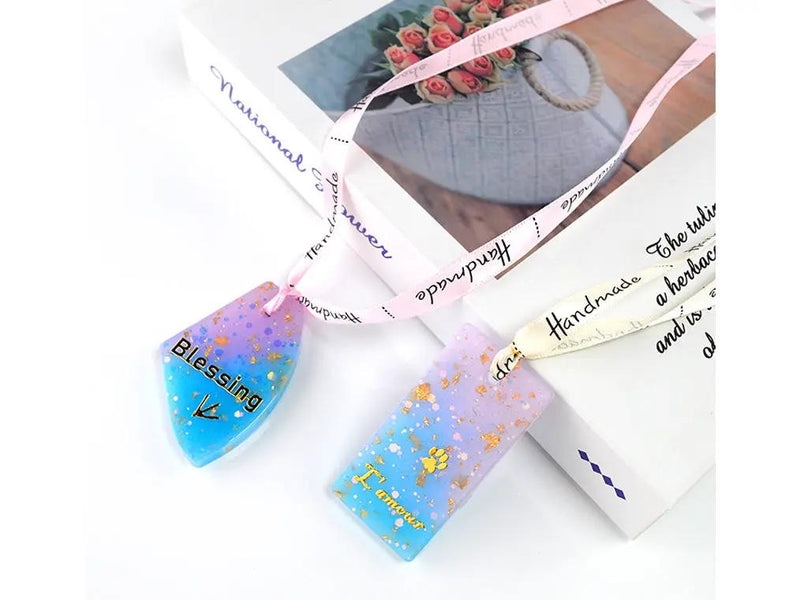 Set of Hanging Hole Pendant Silicone Mould Plus Ribbon by Resin Art NZ