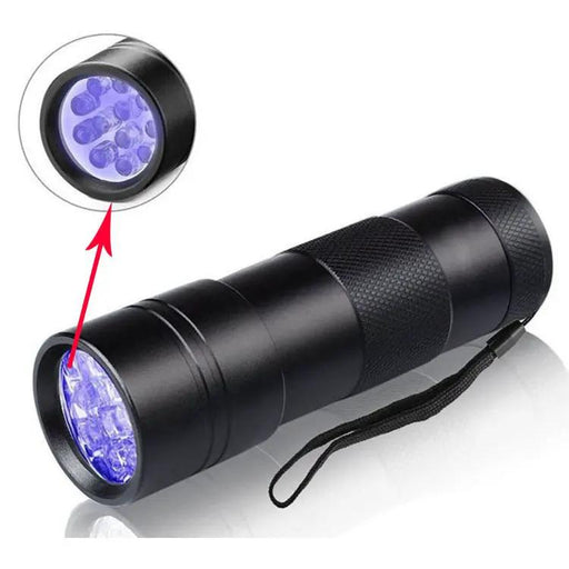 UV Ultraviolet Torch Flashlight, 12 LED Handheld Portable by Resin Art NZ