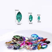 Irregular Glass Crystal Rhinestones Marquise-Shaped Jewelry Embelishment with Plated Back for Craft Decor Jewelry Making by Resin Art NZ