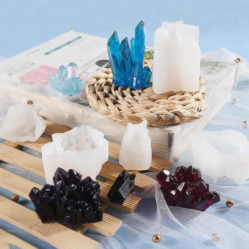 Crystal Moulds Silicone Growing Crystal Cluster Quartz Rock Mould for Polymer Clay, Fondant Cake Decoration by Resin Art NZ
