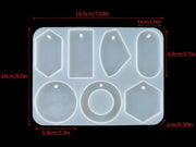 Set of Hanging Hole Pendant Silicone Mould Plus Ribbon by Resin Art NZ