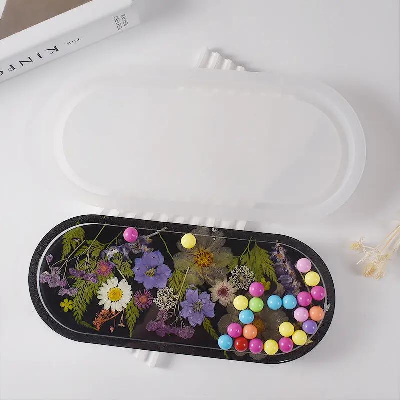 Plate Moulds - Large Tray Resin Mould, Craft Jewelry Making Tools Epoxy Mould Resin Mould Silicone Mould (Oval) by Resin Art NZ