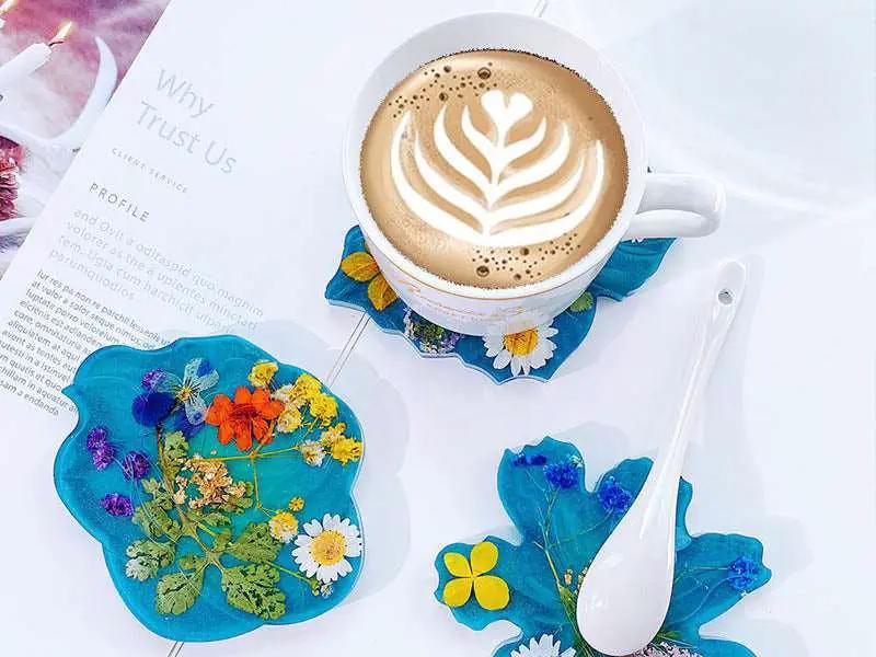 Coaster Moulds - Flowers (4pcs pack) by Resin Art NZ