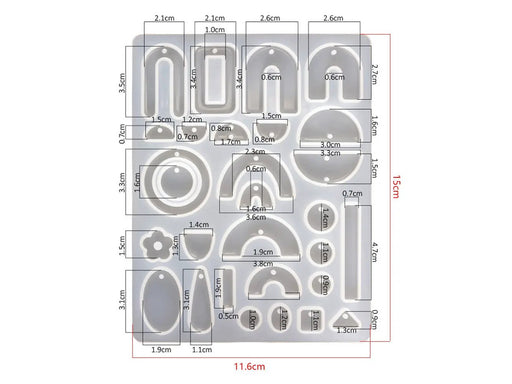 DIY Silicone Resin Moulds Earrings Pendant Epoxy Casting Moulds - 20 by Resin Art NZ