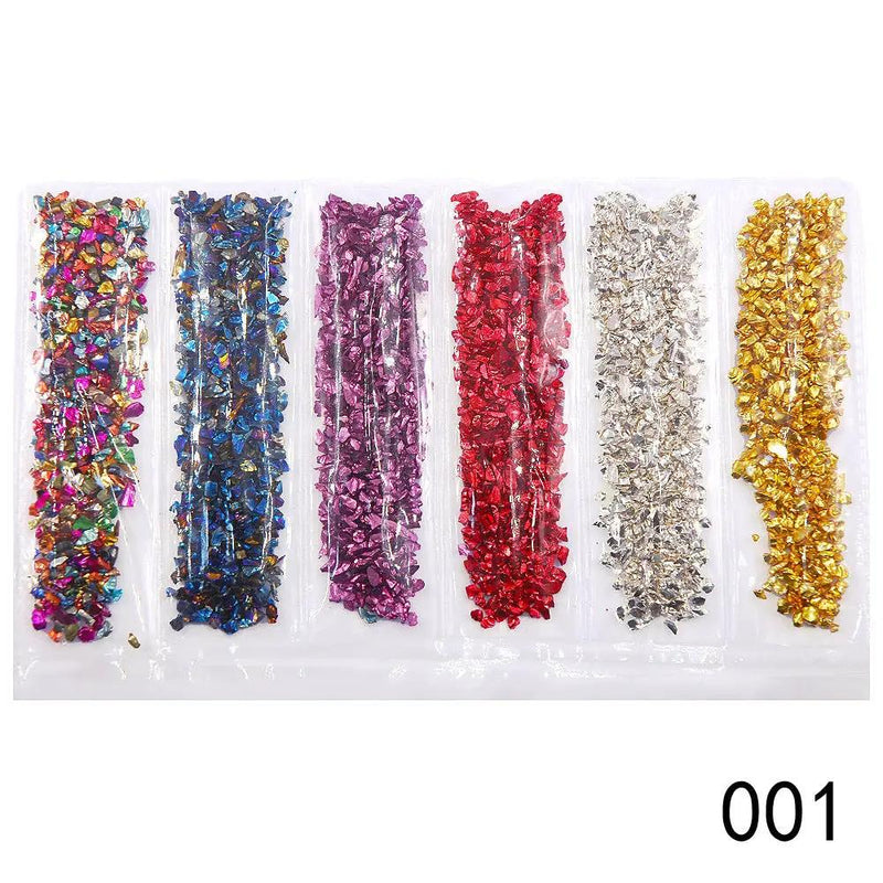 Crushed Glass - 6 piece Set- Metallic Mix by Resin Art NZ