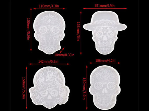 Coaster Moulds - Skull by Resin Art NZ