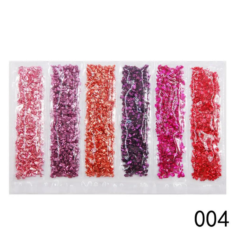 Crushed Glass - 6 piece Set- Metallic Mix by Resin Art NZ