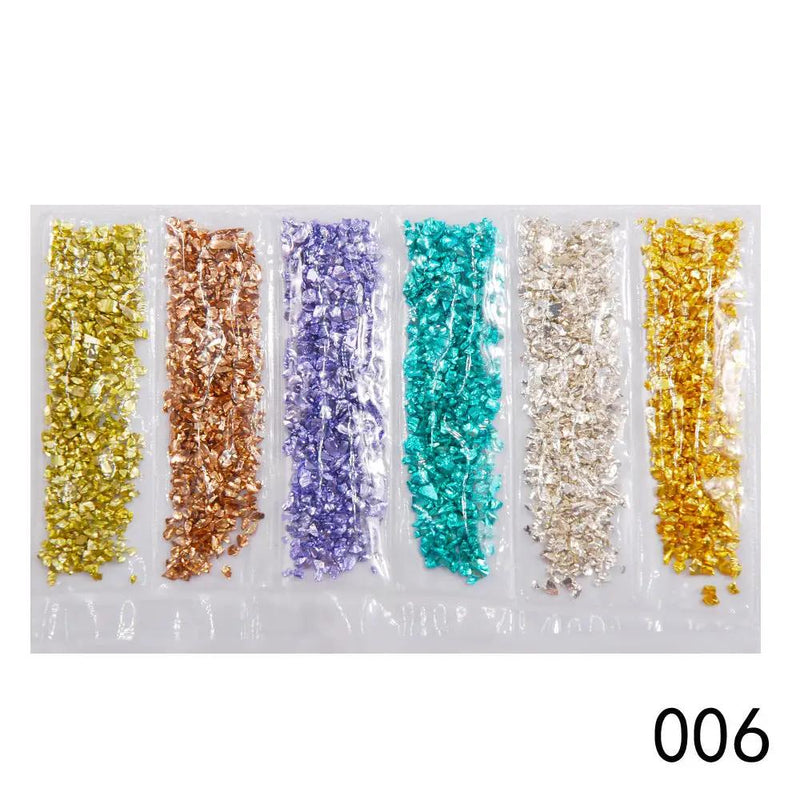 Crushed Glass - 6 piece Set- Metallic Mix by Resin Art NZ