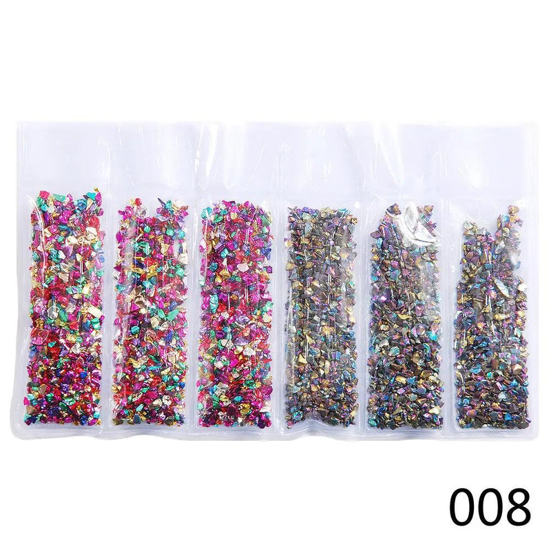 Crushed Glass - 6 piece Set- Metallic Mix by Resin Art NZ